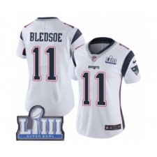 Women's Nike New England Patriots #11 Drew Bledsoe White Vapor Untouchable Limited Player Super Bowl LIII Bound NFL Jersey