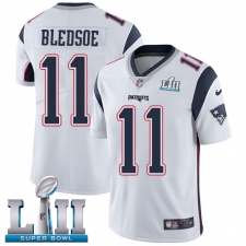 Youth Nike New England Patriots #11 Drew Bledsoe White Vapor Untouchable Limited Player Super Bowl LII NFL Jersey