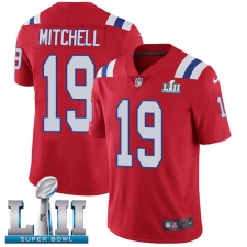 Men's Nike New England Patriots #19 Malcolm Mitchell Red Alternate Vapor Untouchable Limited Player Super Bowl LII NFL Jersey