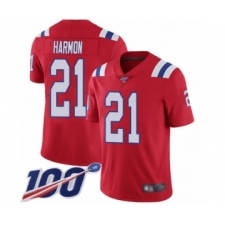 Men's New England Patriots #21 Duron Harmon Red Alternate Vapor Untouchable Limited Player 100th Season Football Jersey