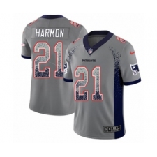 Men's Nike New England Patriots #21 Duron Harmon Limited Gray Rush Drift Fashion NFL Jersey