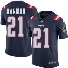 Men's Nike New England Patriots #21 Duron Harmon Limited Navy Blue Rush Vapor Untouchable NFL Jersey