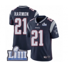 Men's Nike New England Patriots #21 Duron Harmon Navy Blue Team Color Vapor Untouchable Limited Player Super Bowl LIII Bound NFL Jersey