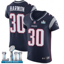 Men's Nike New England Patriots #30 Duron Harmon Navy Blue Team Color Vapor Untouchable Elite Player Super Bowl LII NFL Jersey