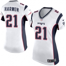 Women's Nike New England Patriots #21 Duron Harmon Game White NFL Jersey