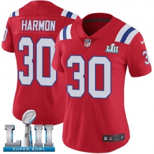 Women's Nike New England Patriots #30 Duron Harmon Red Alternate Vapor Untouchable Limited Player Super Bowl LII NFL Jersey