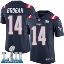 Youth Nike New England Patriots #14 Steve Grogan Limited Navy Blue Rush Vapor Untouchable Super Bowl LII NFL Jersey