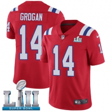Youth Nike New England Patriots #14 Steve Grogan Red Alternate Vapor Untouchable Limited Player Super Bowl LII NFL Jersey