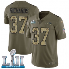 Men's Nike New England Patriots #37 Jordan Richards Limited Olive/Camo 2017 Salute to Service Super Bowl LII NFL Jersey