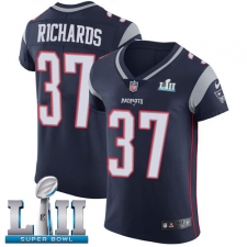 Men's Nike New England Patriots #37 Jordan Richards Navy Blue Team Color Vapor Untouchable Elite Player Super Bowl LII NFL Jersey