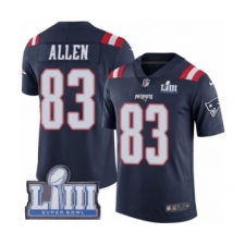 Men's Nike New England Patriots #83 Dwayne Allen Limited Navy Blue Rush Vapor Untouchable Super Bowl LIII Bound NFL Jersey