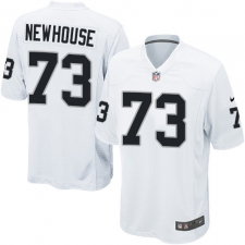 Men's Nike Oakland Raiders #73 Marshall Newhouse Game White NFL Jersey