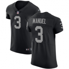 Men's Nike Oakland Raiders #3 E. J. Manuel Black Team Color Vapor Untouchable Elite Player NFL Jersey