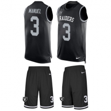 Men's Nike Oakland Raiders #3 E. J. Manuel Limited Black Tank Top Suit NFL Jersey