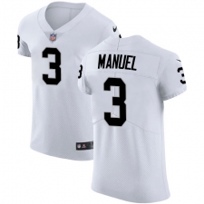 Men's Nike Oakland Raiders #3 E. J. Manuel White Vapor Untouchable Elite Player NFL Jersey