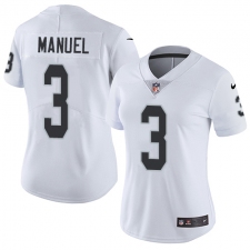 Women's Nike Oakland Raiders #3 E. J. Manuel White Vapor Untouchable Limited Player NFL Jersey