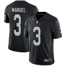 Youth Nike Oakland Raiders #3 E. J. Manuel Black Team Color Vapor Untouchable Limited Player NFL Jersey