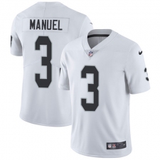 Youth Nike Oakland Raiders #3 E. J. Manuel White Vapor Untouchable Limited Player NFL Jersey