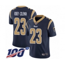 Men's Los Angeles Rams #23 Nickell Robey-Coleman Navy Blue Team Color Vapor Untouchable Limited Player 100th Season Football Jersey