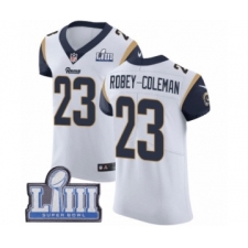 Men's Nike Los Angeles Rams #23 Nickell Robey-Coleman White Vapor Untouchable Elite Player Super Bowl LIII Bound NFL Jersey