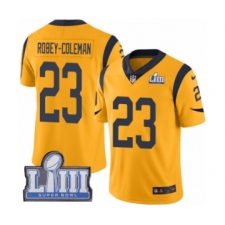 Youth Nike Los Angeles Rams #23 Nickell Robey-Coleman Limited Gold Rush Vapor Untouchable Super Bowl LIII Bound NFL Jersey