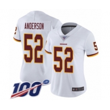 Women's Washington Redskins #52 Ryan Anderson White Vapor Untouchable Limited Player 100th Season Football Jersey