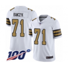 Men's New Orleans Saints #71 Ryan Ramczyk Limited White Rush Vapor Untouchable 100th Season Football Jersey