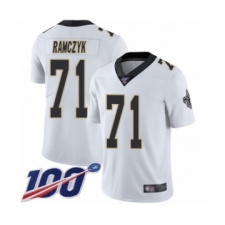Men's New Orleans Saints #71 Ryan Ramczyk White Vapor Untouchable Limited Player 100th Season Football Jersey