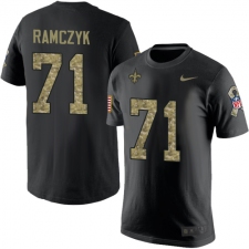 Nike New Orleans Saints #71 Ryan Ramczyk Black Camo Salute to Service T-Shirt