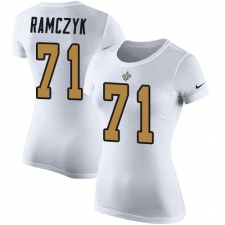Women's Nike New Orleans Saints #71 Ryan Ramczyk White Rush Pride Name & Number T-Shirt