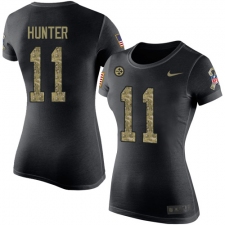 Women's Nike Pittsburgh Steelers #11 Justin Hunter Black Camo Salute to Service T-Shirt
