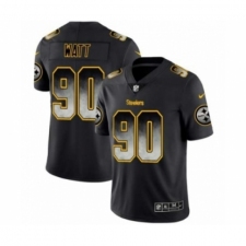 Men Pittsburgh Steelers #90 T.J. Watt Black Smoke Fashion Limited Jersey