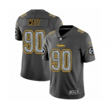 Men's Pittsburgh Steelers #90 T. J. Watt Limited Gray Static Fashion Football Jersey