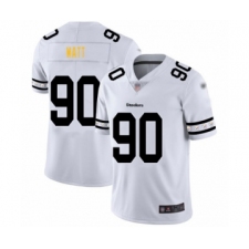Men's Pittsburgh Steelers #90 T. J. Watt White Team Logo Fashion Limited Player Football Jersey