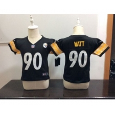 Nike Pittsburgh Steelers #90 T. J. Watt Black Toddlers Jersey