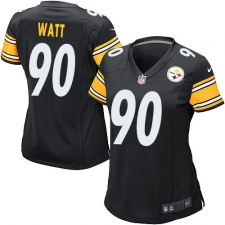 Women's Nike Pittsburgh Steelers #90 T. J. Watt Game Black Team Color NFL Jersey
