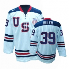 Men's Nike Team USA #39 Ryan Miller Authentic White 1960 Throwback Olympic Hockey Jersey
