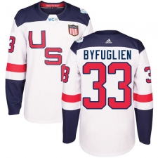 Men's Adidas Team USA #33 Dustin Byfuglien Authentic White Home 2016 World Cup Ice Hockey Jersey
