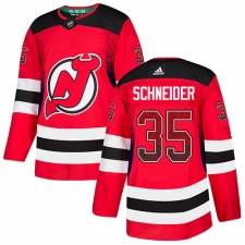 Men's Adidas New Jersey Devils #35 Cory Schneider Authentic Red Drift Fashion NHL Jersey