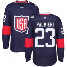 Men's Adidas Team USA #23 Kyle Palmieri Premier Navy Blue Away 2016 World Cup Ice Hockey Jersey