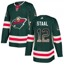Men's Adidas Minnesota Wild #12 Eric Staal Authentic Green Drift Fashion NHL Jersey