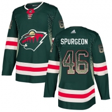 Men's Adidas Minnesota Wild #46 Jared Spurgeon Authentic Green Drift Fashion NHL Jersey