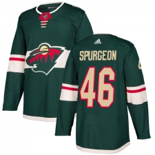 Youth Adidas Minnesota Wild #46 JaGreen Spurgeon Premier Green Home NHL Jersey