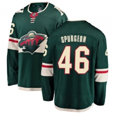 Youth Minnesota Wild #46 Jared Spurgeon Authentic Green Home Fanatics Branded Breakaway NHL Jersey