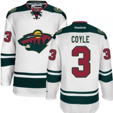 Women's Reebok Minnesota Wild #3 Charlie Coyle Authentic White Away NHL Jersey