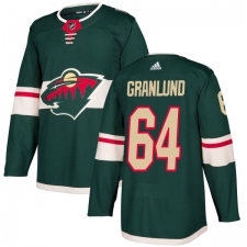 Men's Adidas Minnesota Wild #64 Mikael Granlund Authentic Green Home NHL Jersey