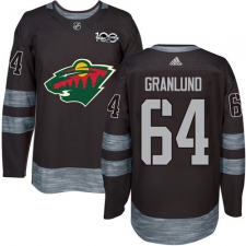 Men's Adidas Minnesota Wild #64 Mikael Granlund Premier Black 1917-2017 100th Anniversary NHL Jersey