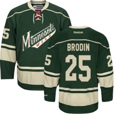 Men's Reebok Minnesota Wild #25 Jonas Brodin Premier Green Third NHL Jersey