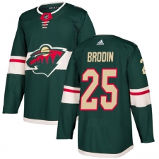 Youth Adidas Minnesota Wild #25 Jonas Brodin Premier Green Home NHL Jersey