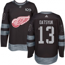 Men's Adidas Detroit Red Wings #13 Pavel Datsyuk Premier Black 1917-2017 100th Anniversary NHL Jersey